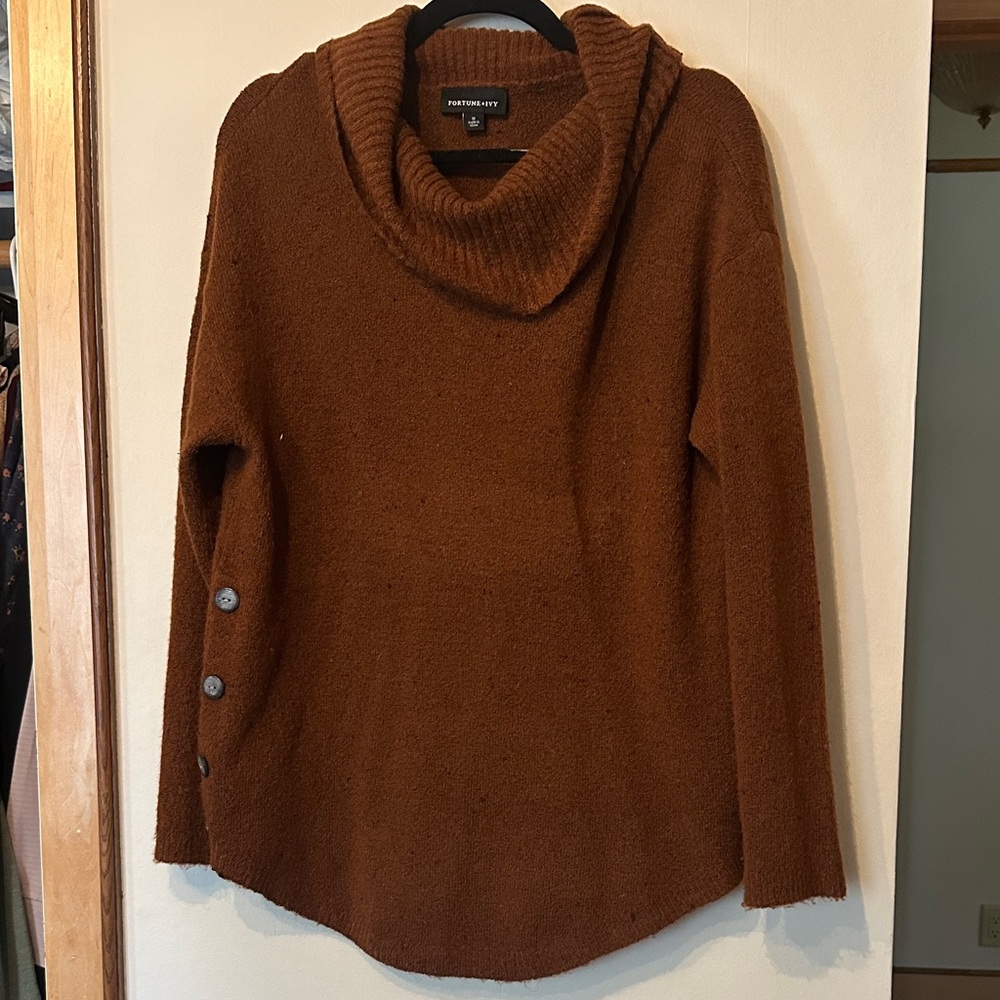 Rust/Brown Cowl Neck Sweater - Picture 1 of 3